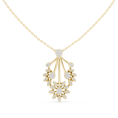 Elegant Floral Cascade Diamond Pendant