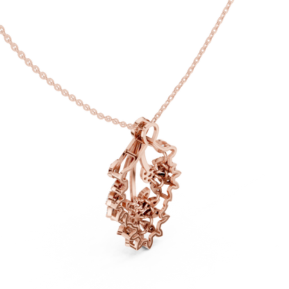 Elegant Floral Cascade Diamond Pendant