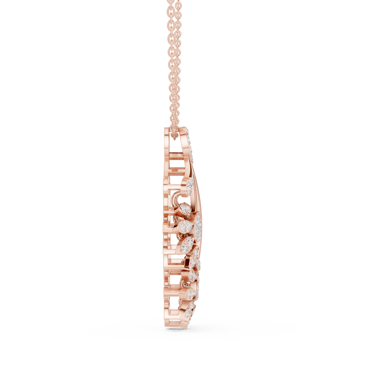 Elegant Floral Cascade Diamond Pendant