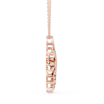 Elegant Floral Cascade Diamond Pendant