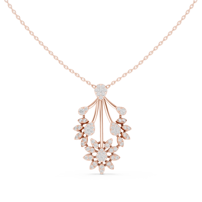 Elegant Floral Cascade Diamond Pendant