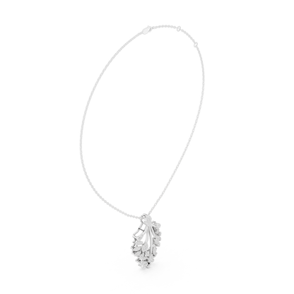 Elegant Floral Cascade Diamond Pendant