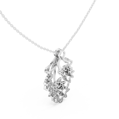 Elegant Floral Cascade Diamond Pendant
