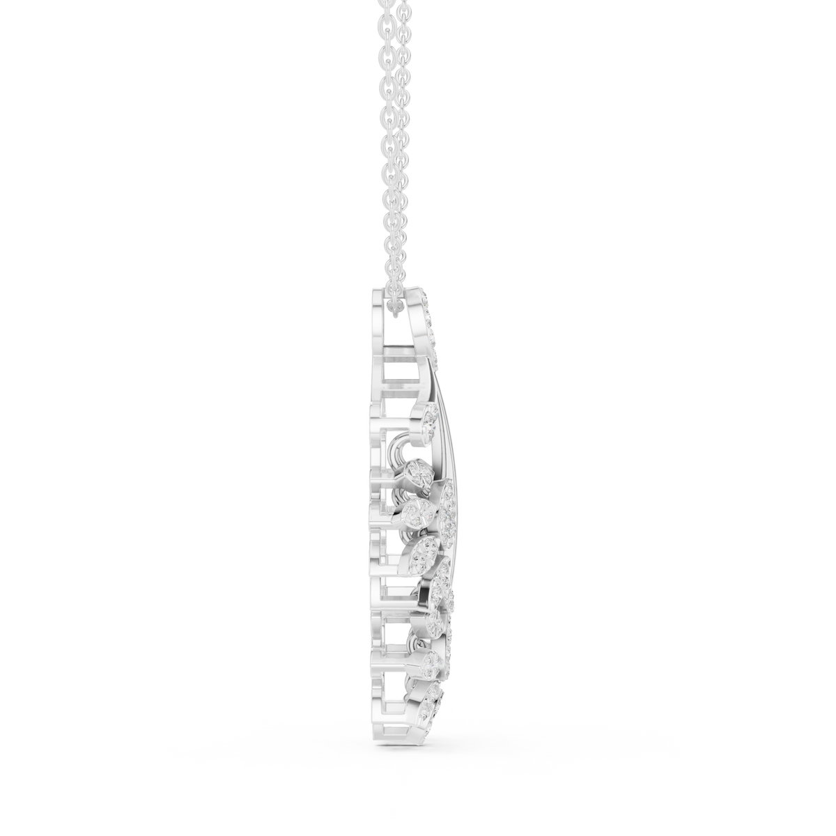 Elegant Floral Cascade Diamond Pendant
