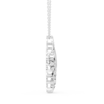 Elegant Floral Cascade Diamond Pendant