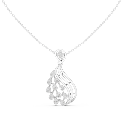 Elegant Teardrop Cascade Diamond Pendant