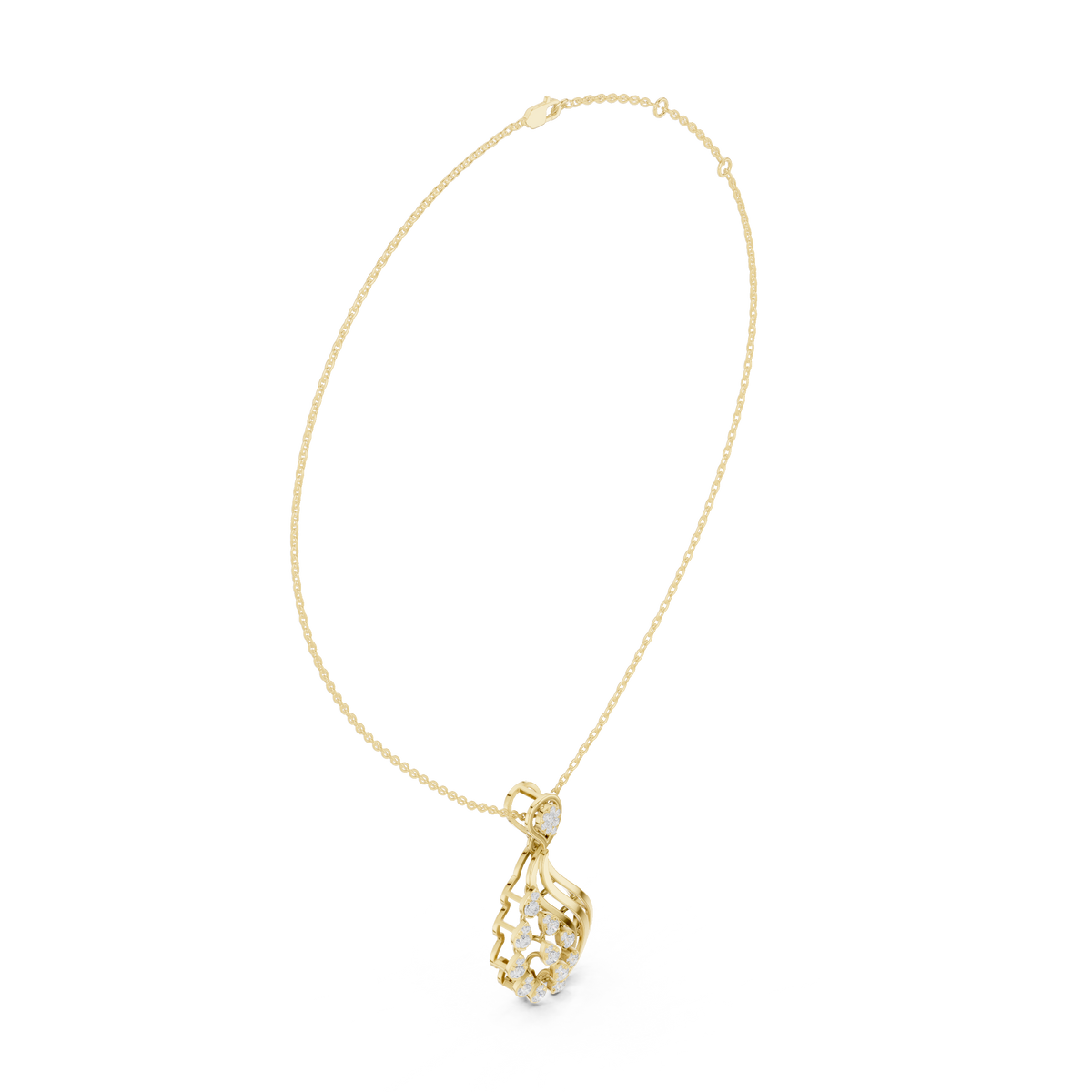 Elegant Teardrop Cascade Diamond Pendant