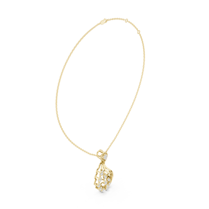Elegant Teardrop Cascade Diamond Pendant