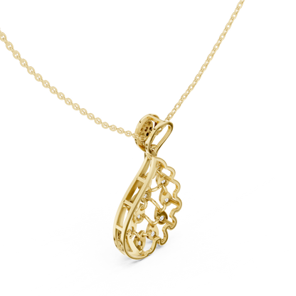 Elegant Teardrop Cascade Diamond Pendant