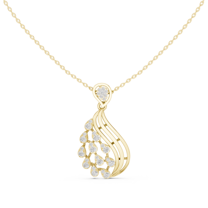 Elegant Teardrop Cascade Diamond Pendant