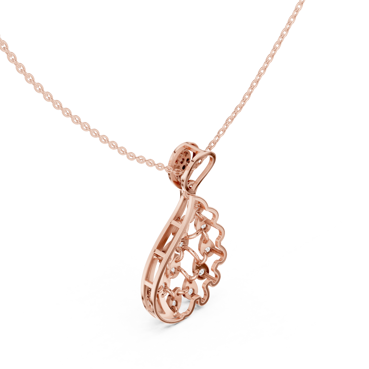 Elegant Teardrop Cascade Diamond Pendant