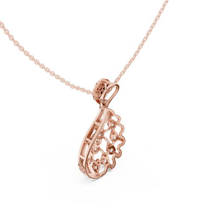 Elegant Teardrop Cascade Diamond Pendant