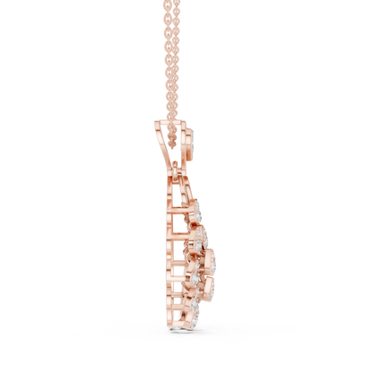 Elegant Teardrop Cascade Diamond Pendant