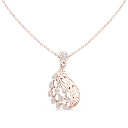 Elegant Teardrop Cascade Diamond Pendant