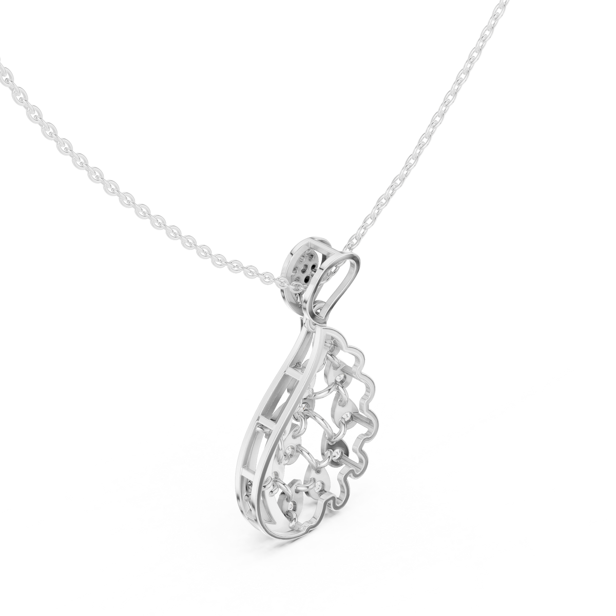 Elegant Teardrop Cascade Diamond Pendant