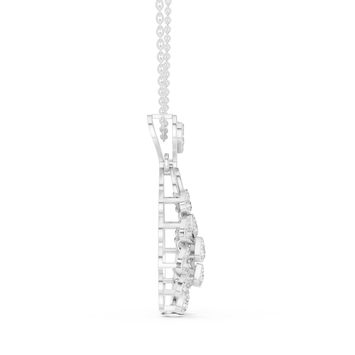 Elegant Teardrop Cascade Diamond Pendant