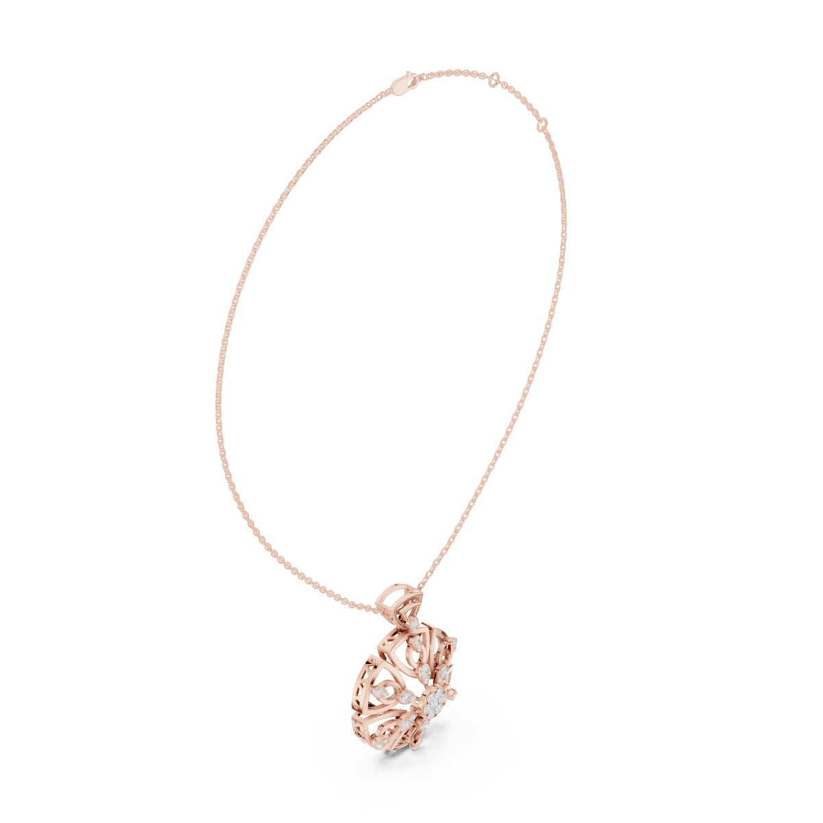 Regal Geometric Floral Diamond Pendant