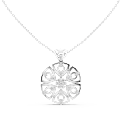 Regal Geometric Floral Diamond Pendant