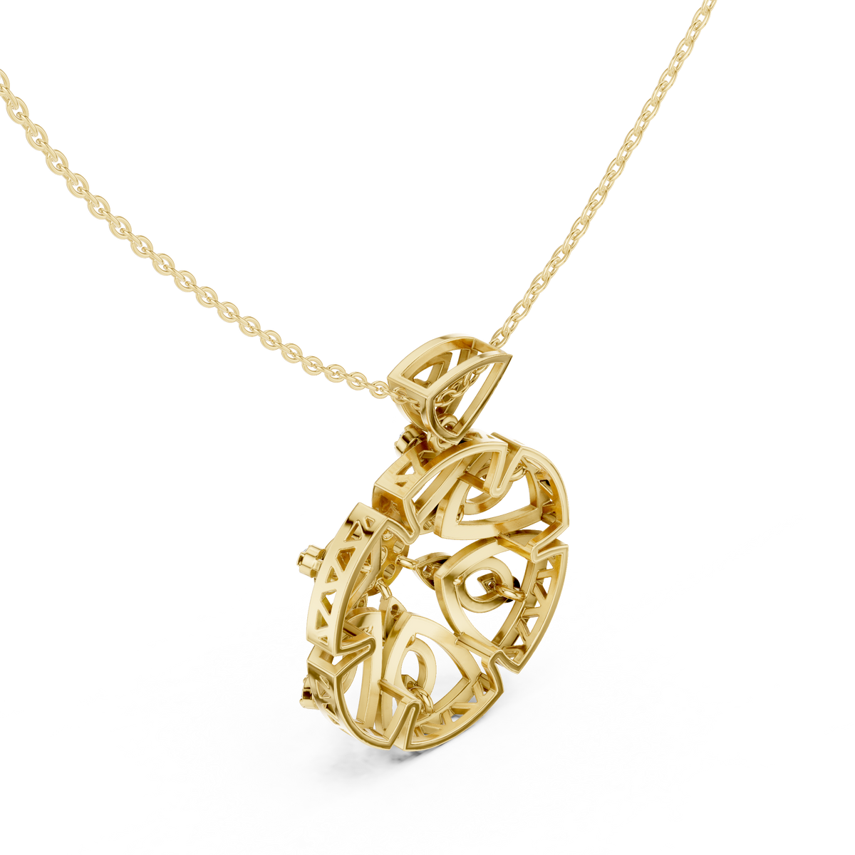 Regal Geometric Floral Diamond Pendant