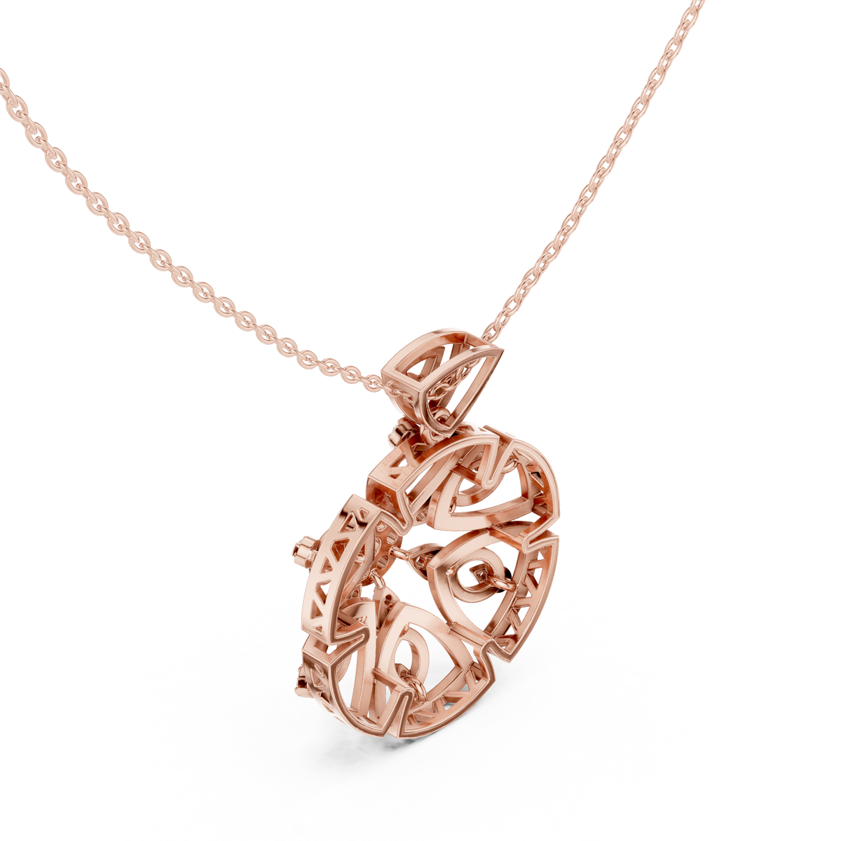 Regal Geometric Floral Diamond Pendant