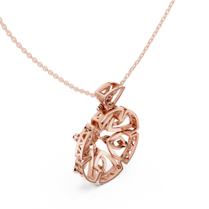 Regal Geometric Floral Diamond Pendant