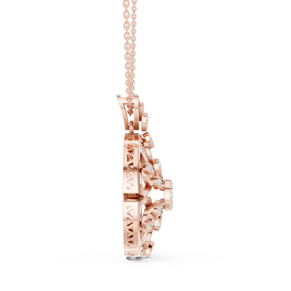Regal Geometric Floral Diamond Pendant