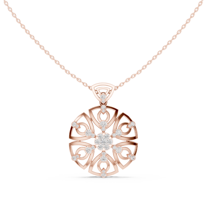 Regal Geometric Floral Diamond Pendant