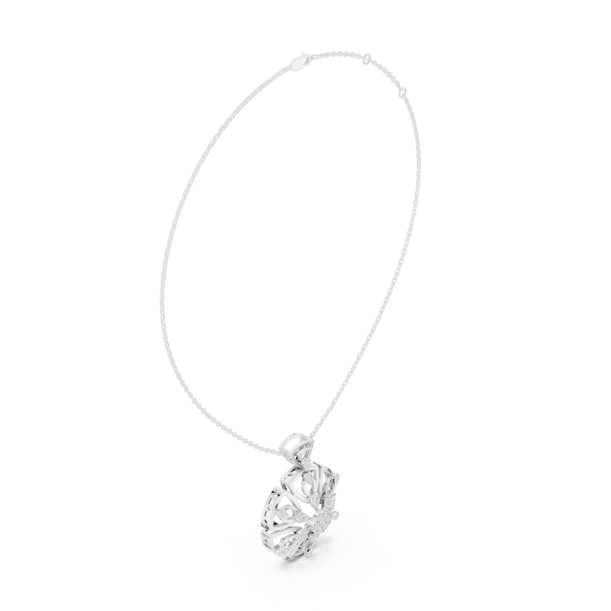 Regal Geometric Floral Diamond Pendant