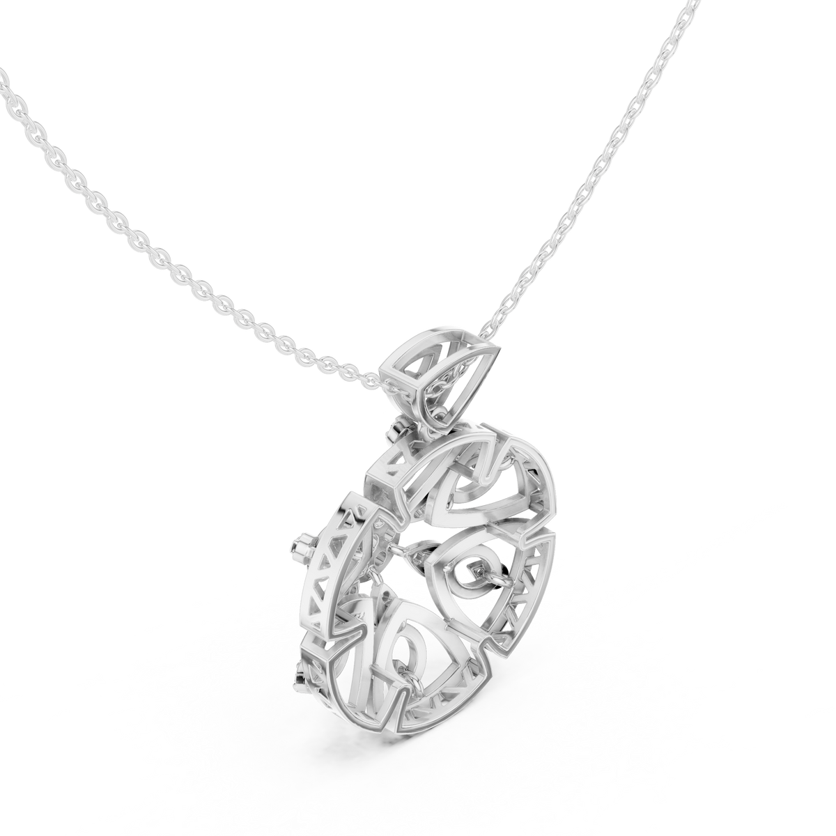 Regal Geometric Floral Diamond Pendant
