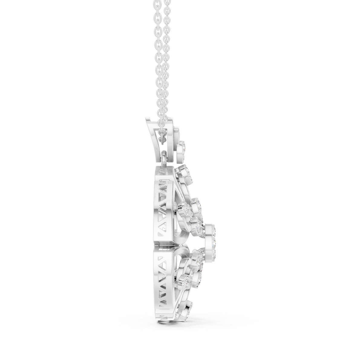 Regal Geometric Floral Diamond Pendant
