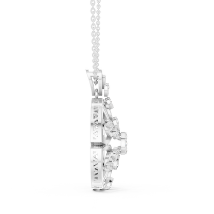 Regal Geometric Floral Diamond Pendant