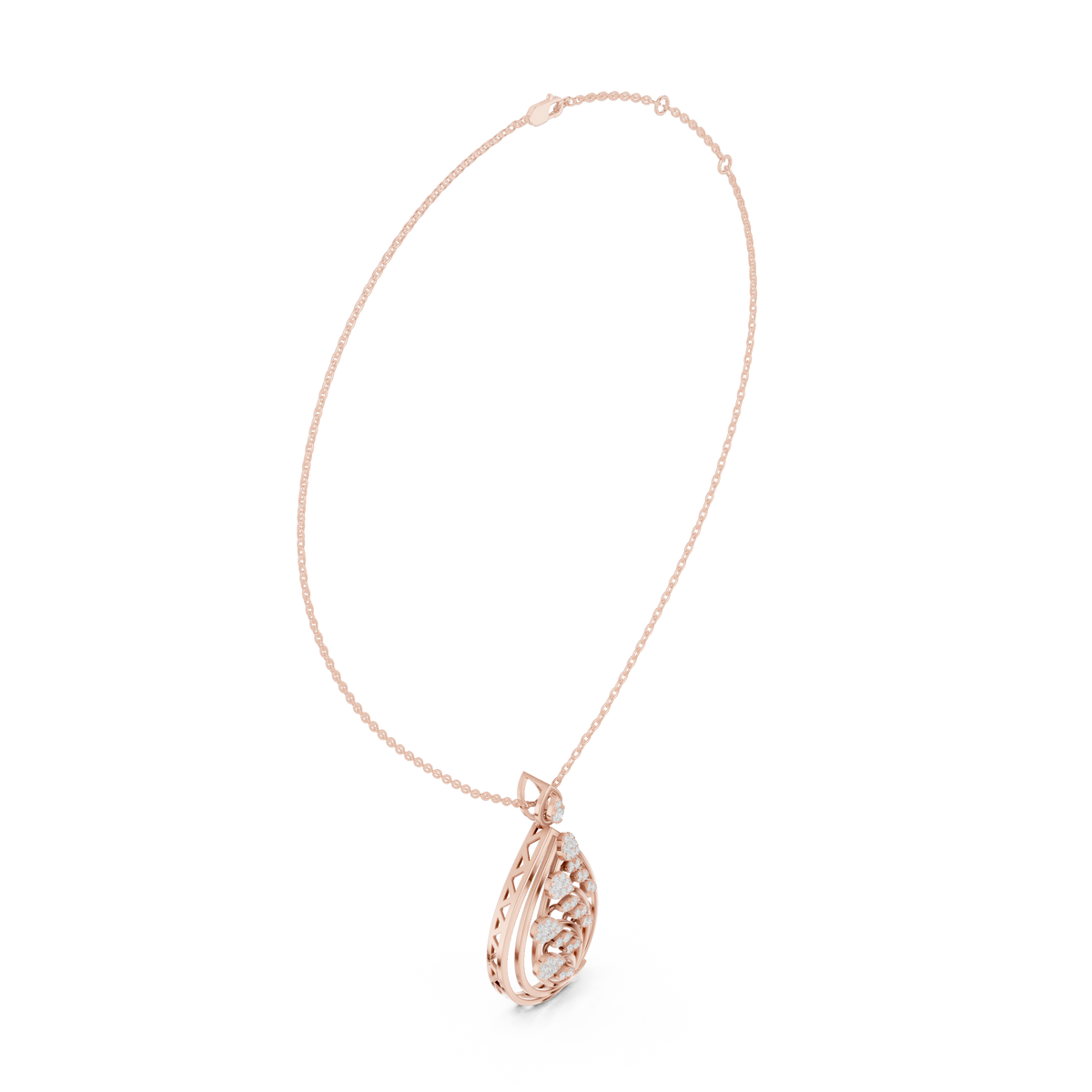 Solstice Bloom Filigree Diamond Pendant
