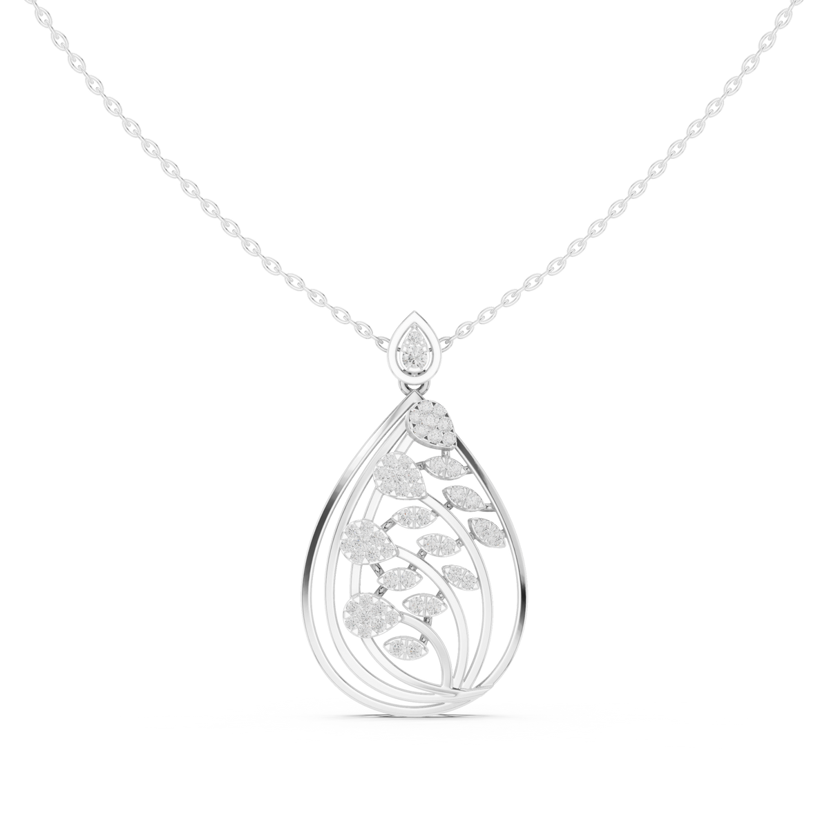 Solstice Bloom Filigree Diamond Pendant