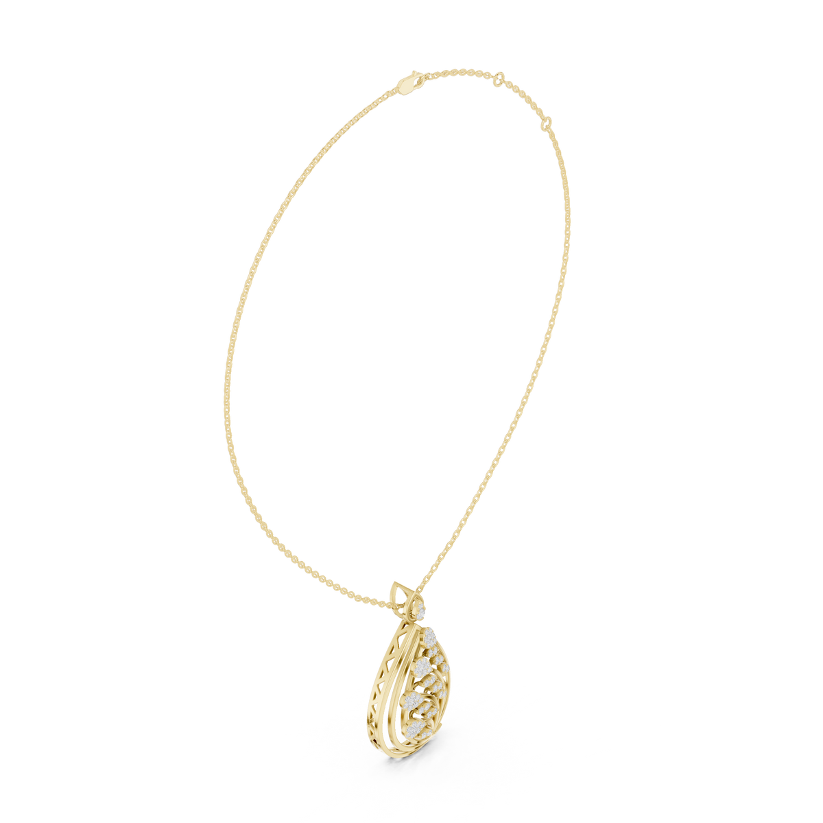 Solstice Bloom Filigree Diamond Pendant