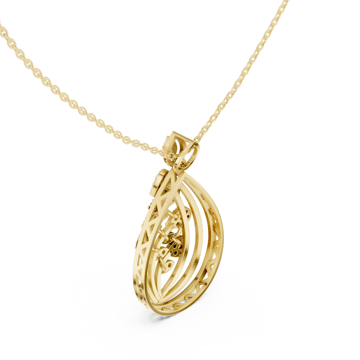 Solstice Bloom Filigree Diamond Pendant