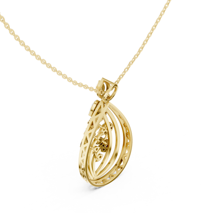 Solstice Bloom Filigree Diamond Pendant