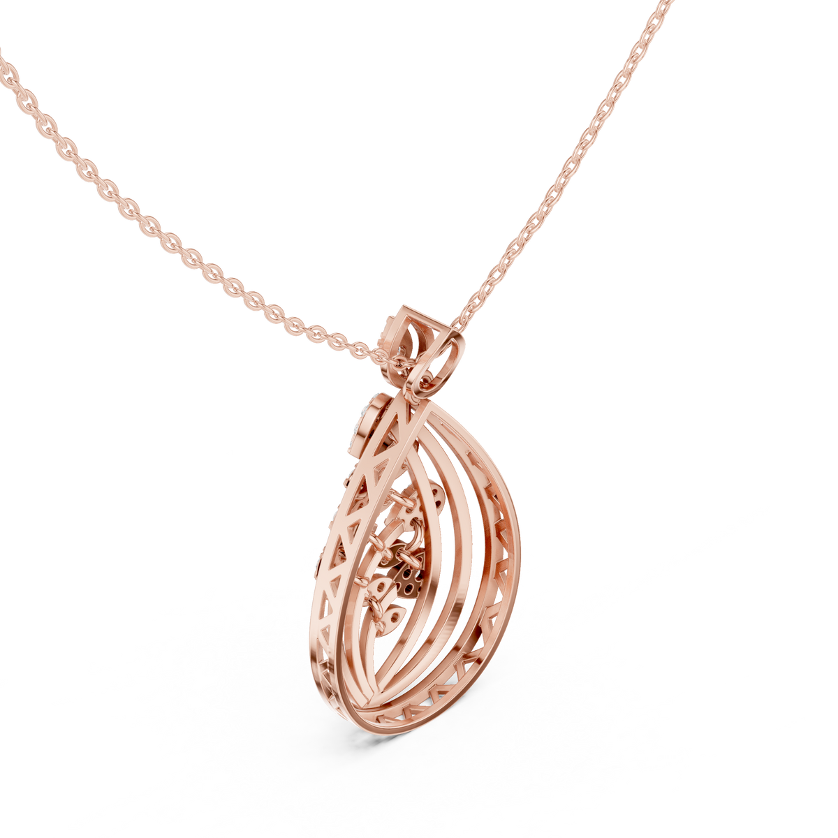 Solstice Bloom Filigree Diamond Pendant