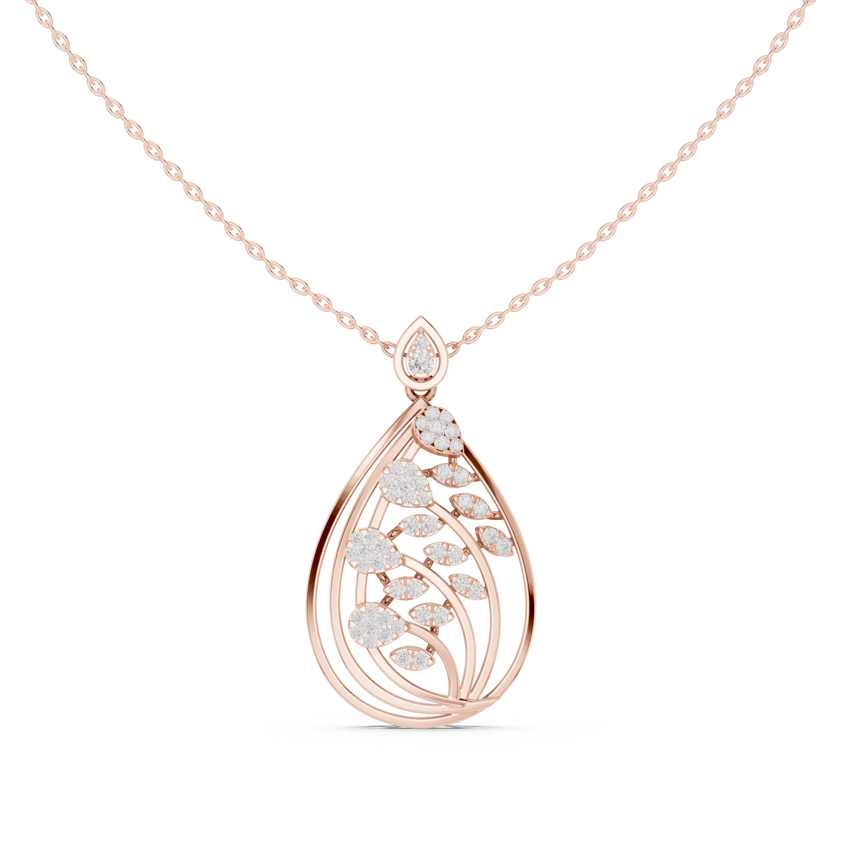 Solstice Bloom Filigree Diamond Pendant