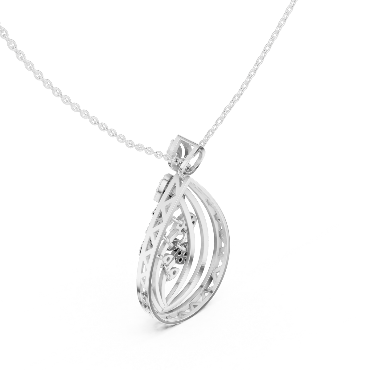 Solstice Bloom Filigree Diamond Pendant