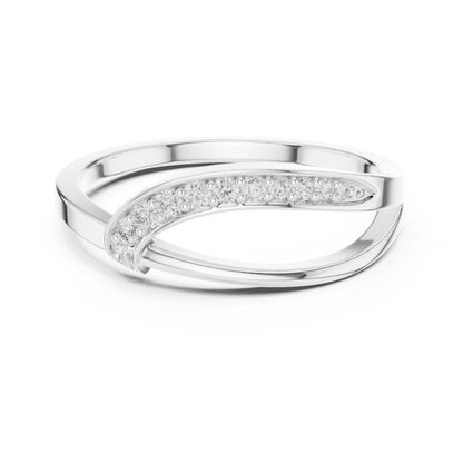 Golden Crossover Pavé Ring