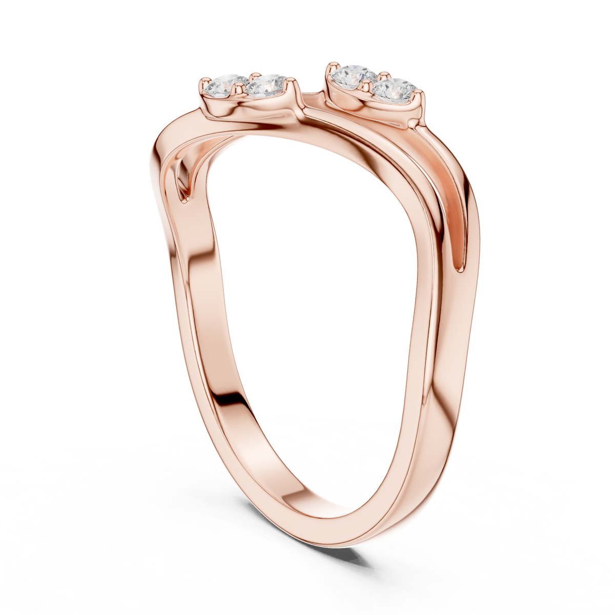 Intertwined Twin Stone Ring