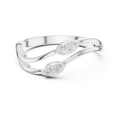 Intertwined Twin Stone Ring