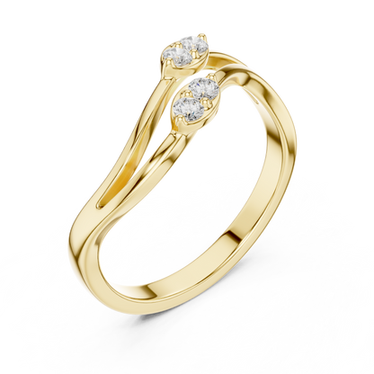 Intertwined Twin Stone Ring