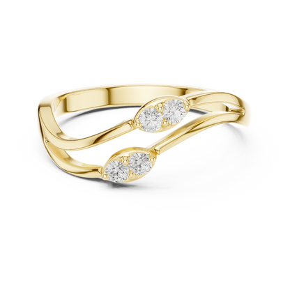 Intertwined Twin Stone Ring