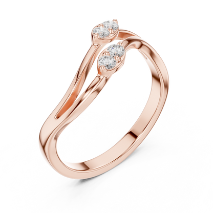 Intertwined Twin Stone Ring