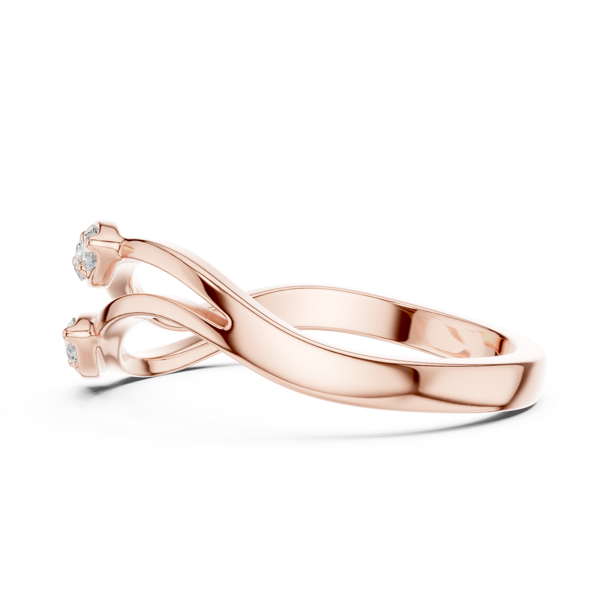 Intertwined Twin Stone Ring