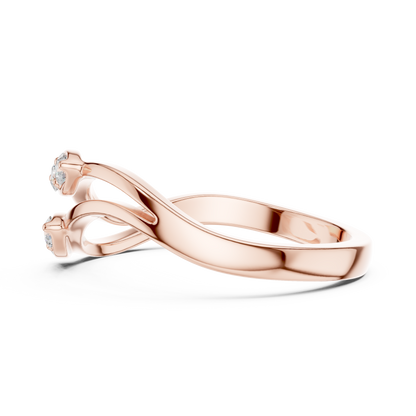 Intertwined Twin Stone Ring