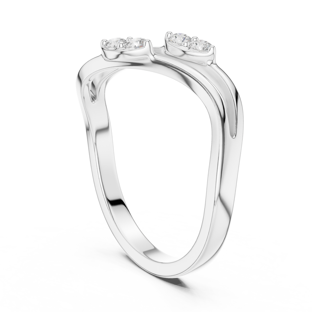 Intertwined Twin Stone Ring