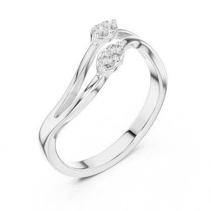 Intertwined Twin Stone Ring
