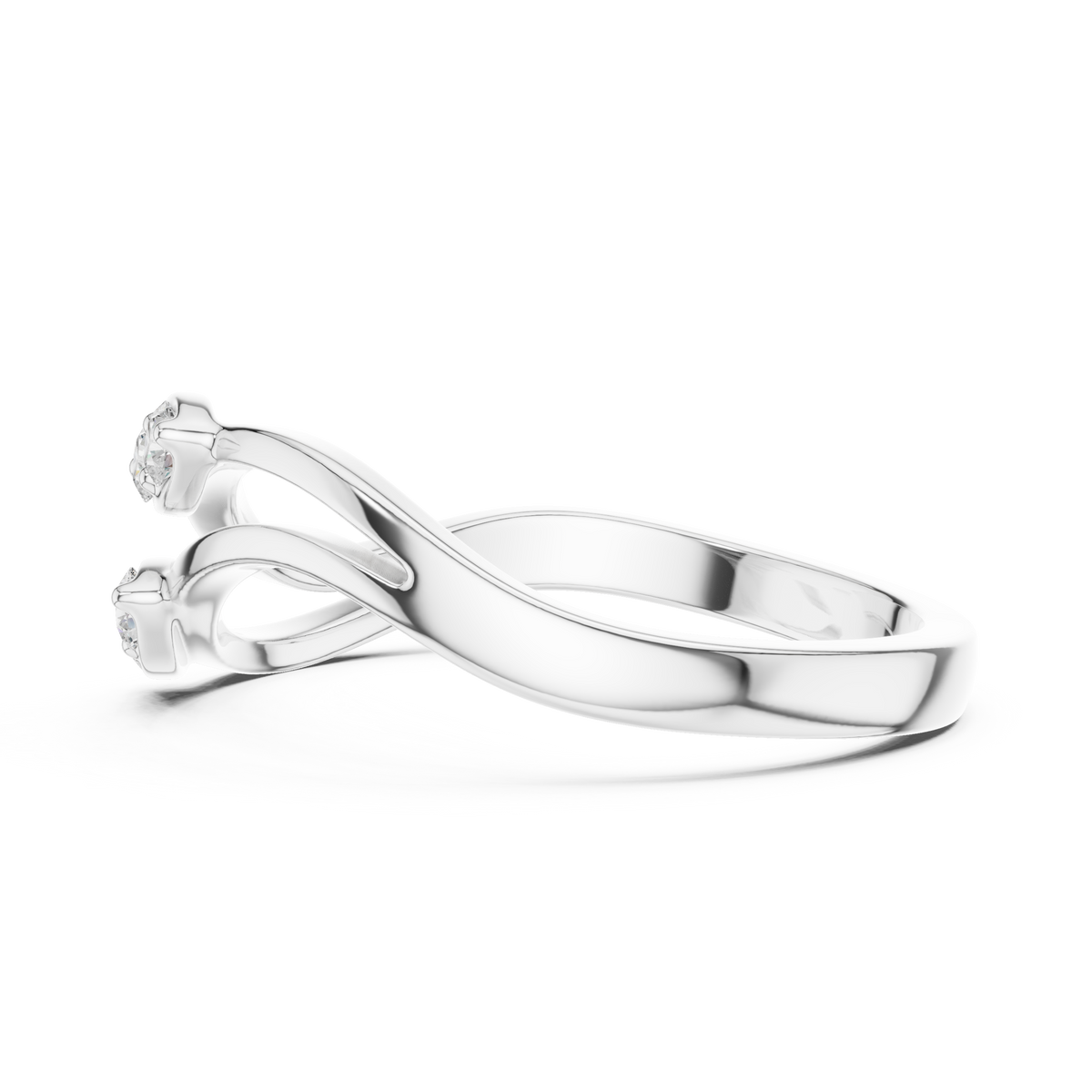 Intertwined Twin Stone Ring